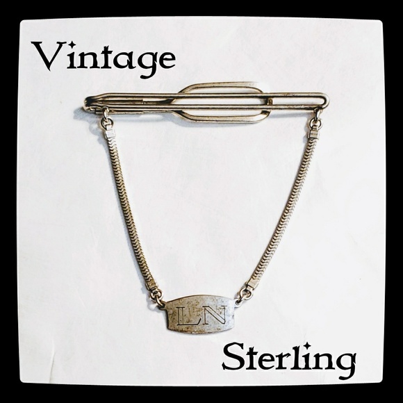 Vintage Other - Vintage Sterling Silver Tie Bar with Initials LN